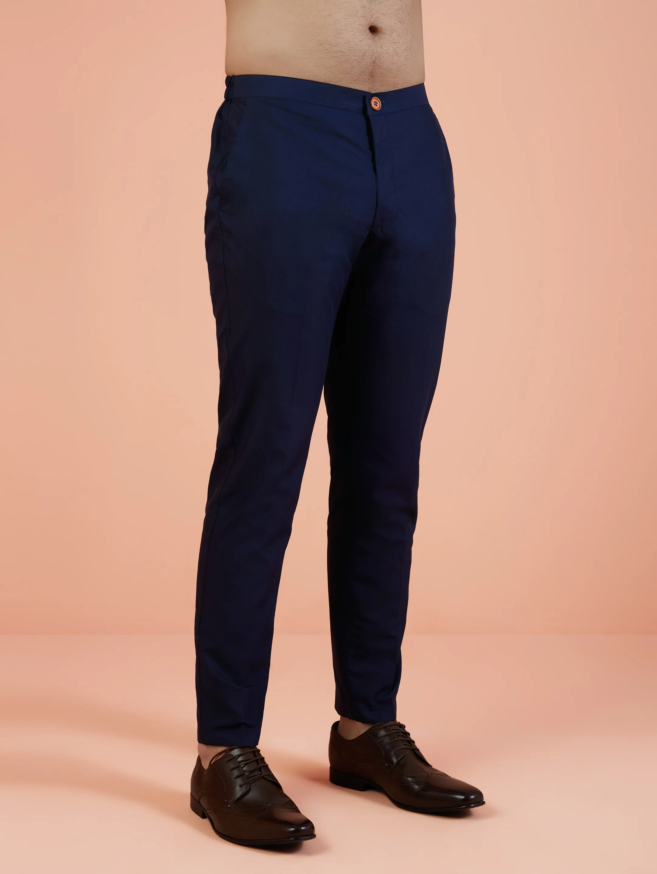 Men Navy Blue Woven Design Kurta Bomber Jacket Trouser Set with Sequence - Image 7