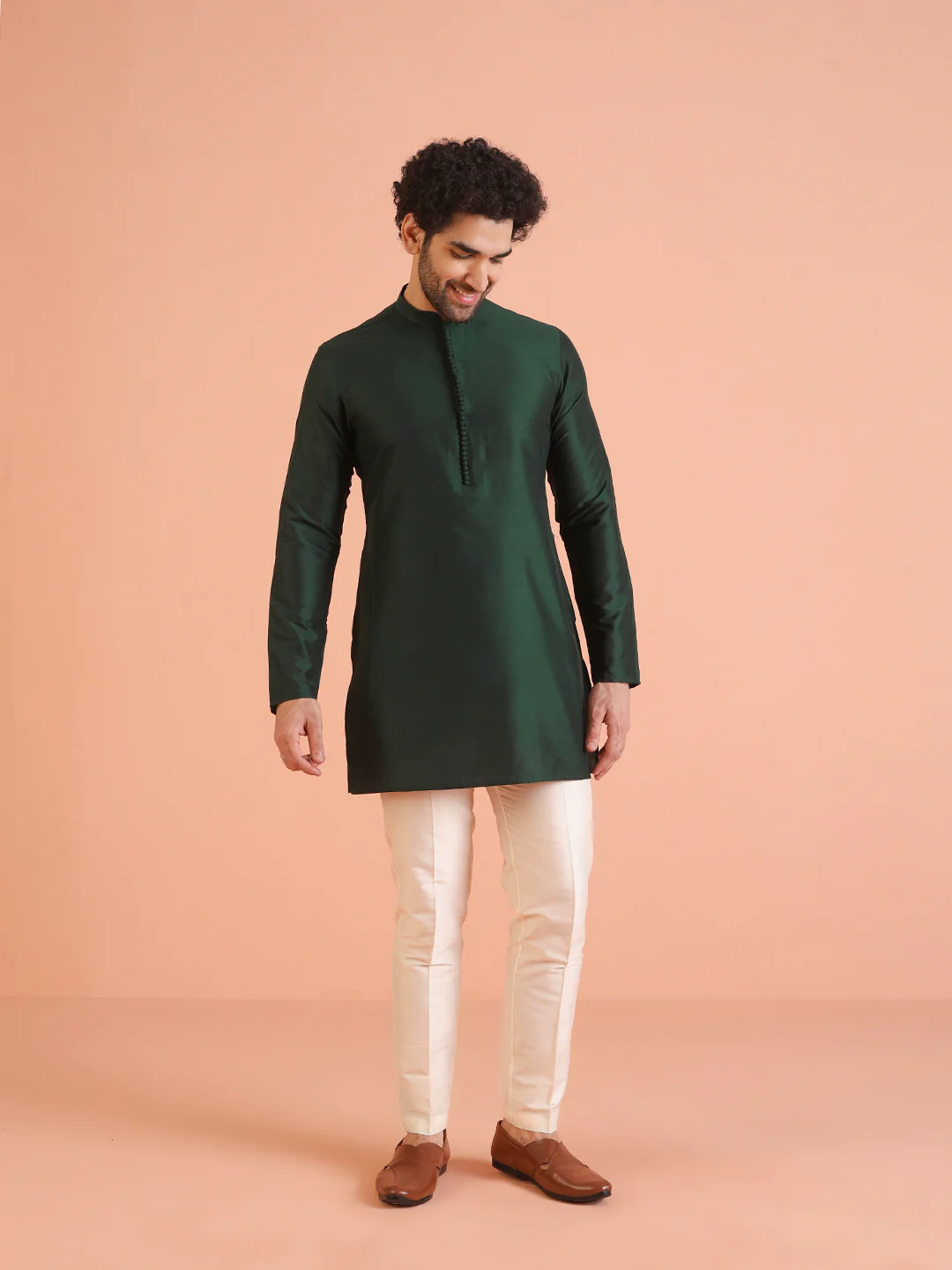 Green Ombre Sequinned Nehru Jacket Set - Image 7