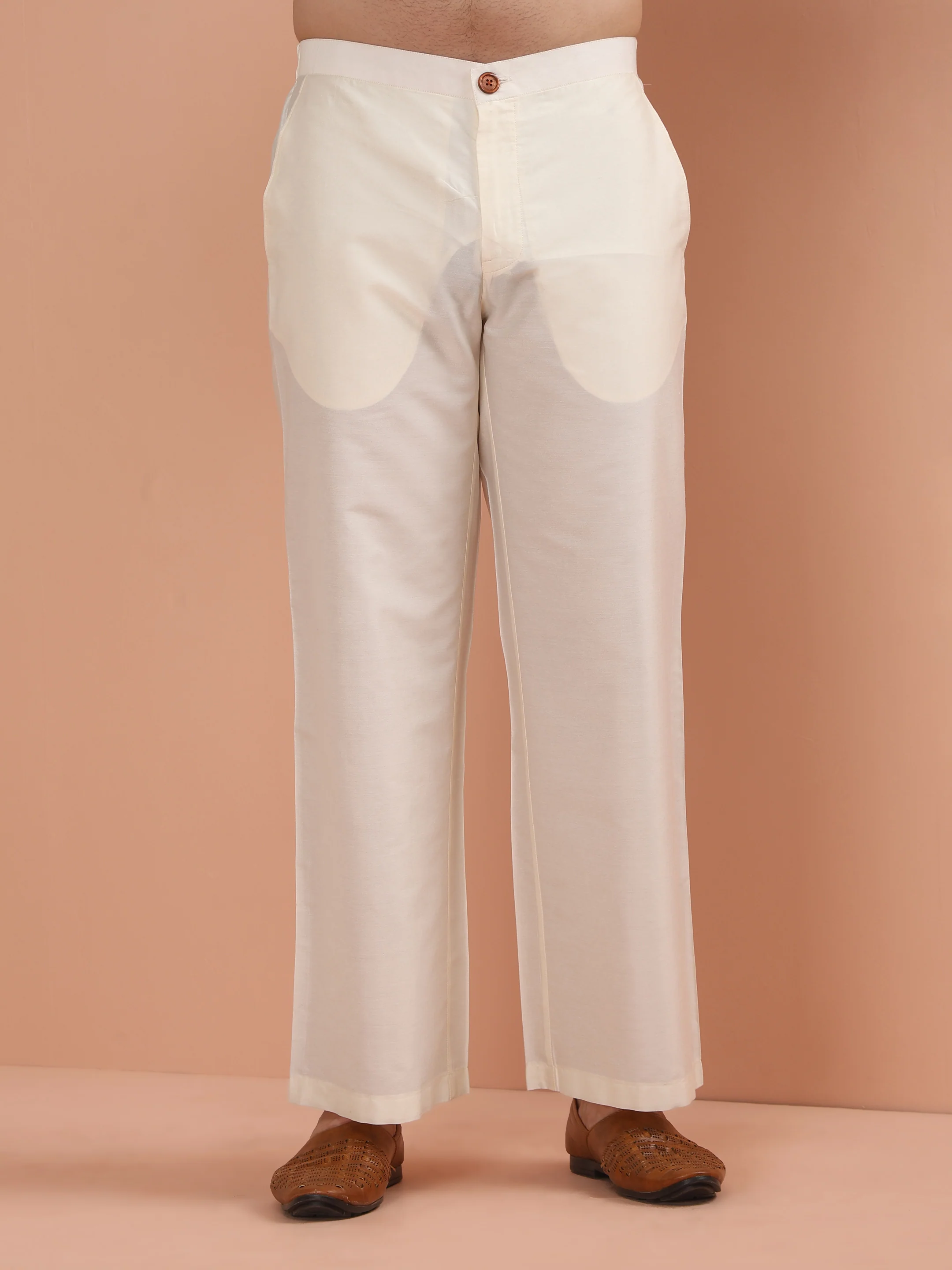 Cream Pintuck Kurta with White Wide Leg Pant - Image 6