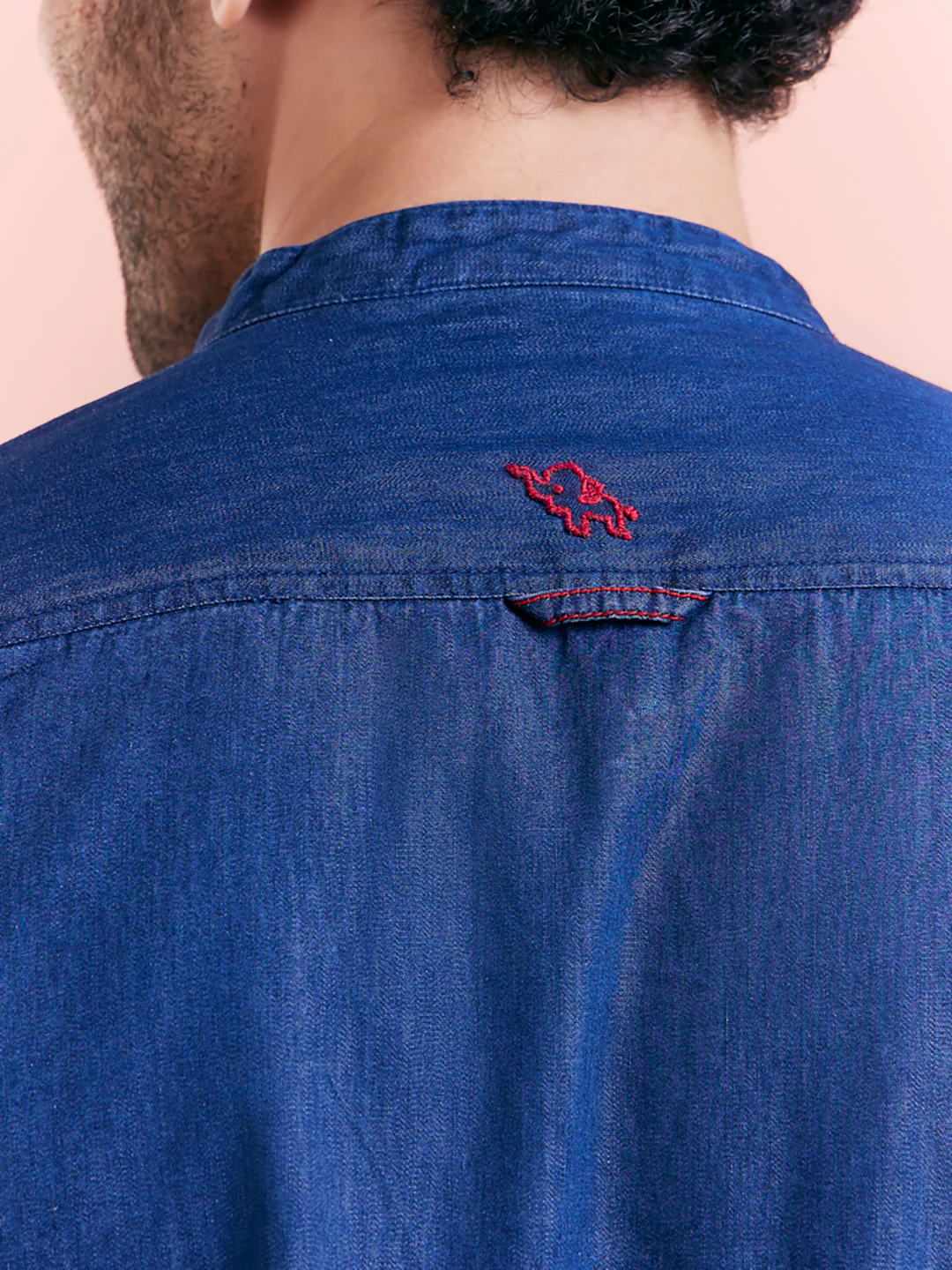Blue Denim Zipper Short Kurta - Image 6