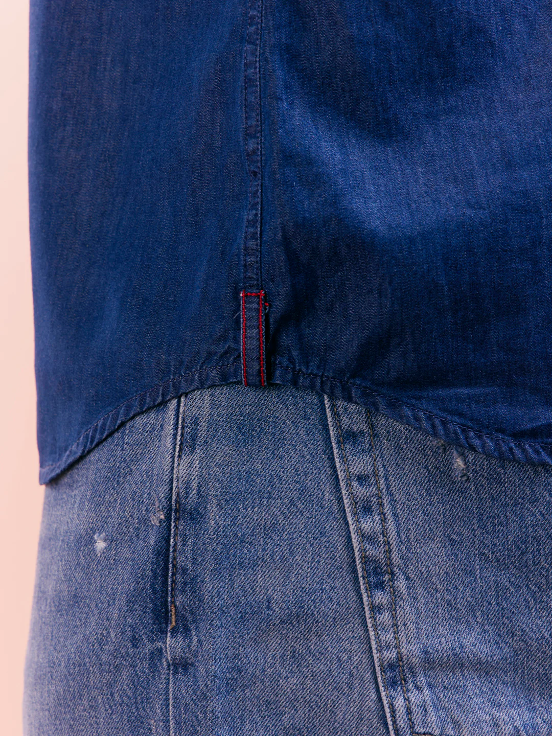 Blue Denim Zipper Short Kurta - Image 7