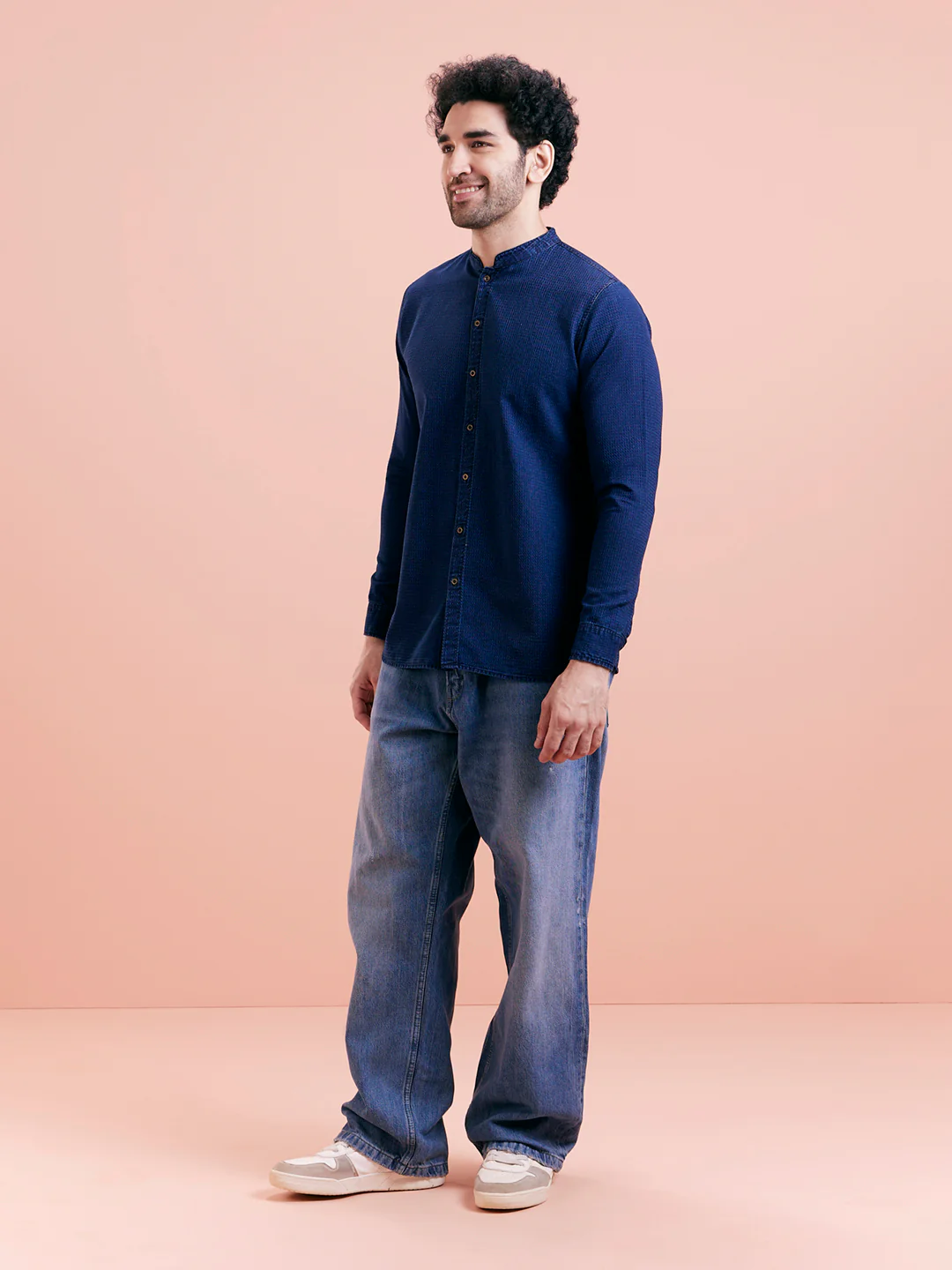 Indigo Blue Denim Short Kurta - Image 3