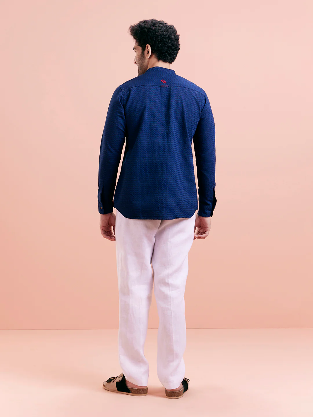 Navy Blue Denim Short Kurta - Image 5