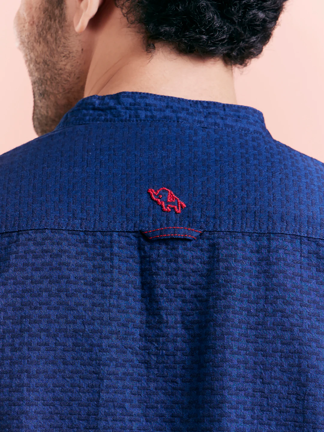Navy Blue Denim Short Kurta - Image 6