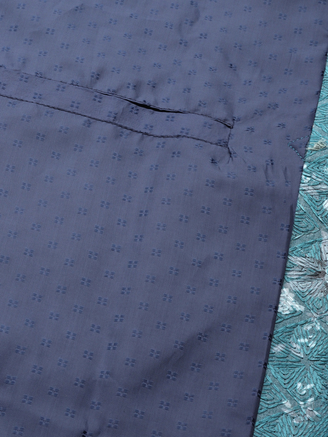 Men Turquoise Blue Nehru Jacket - Image 6