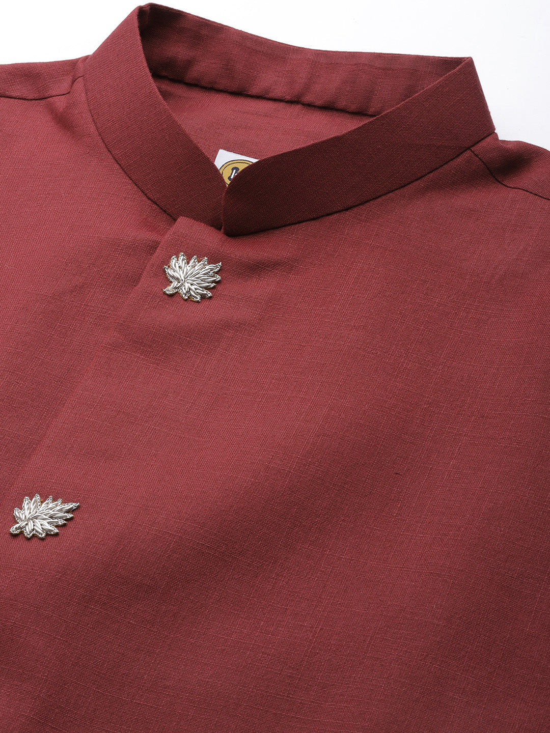 Men Maroon Nehru Jacket - Image 7