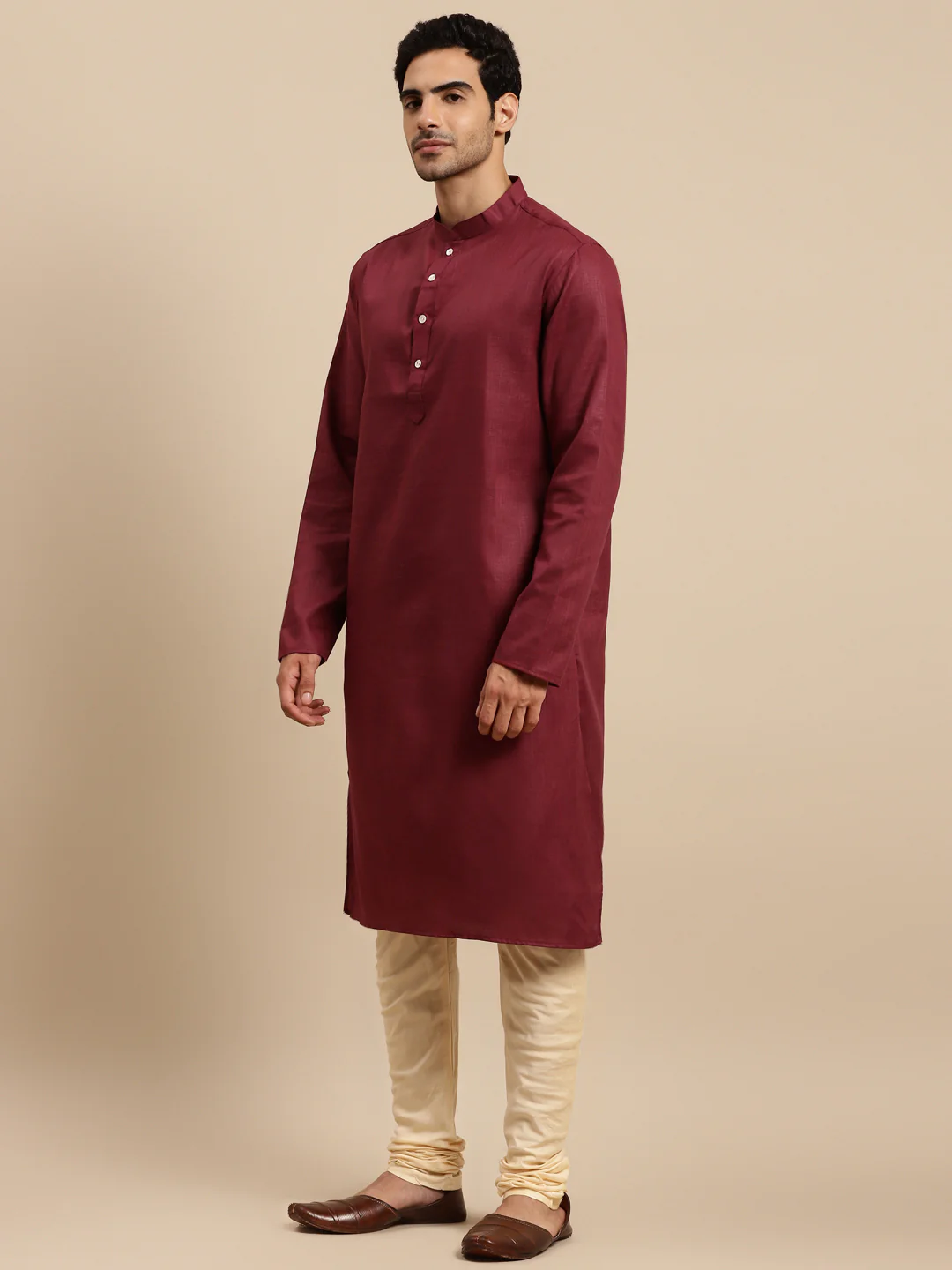 Kisah men Maroon nehru jacket (Set of 1) - Image 2