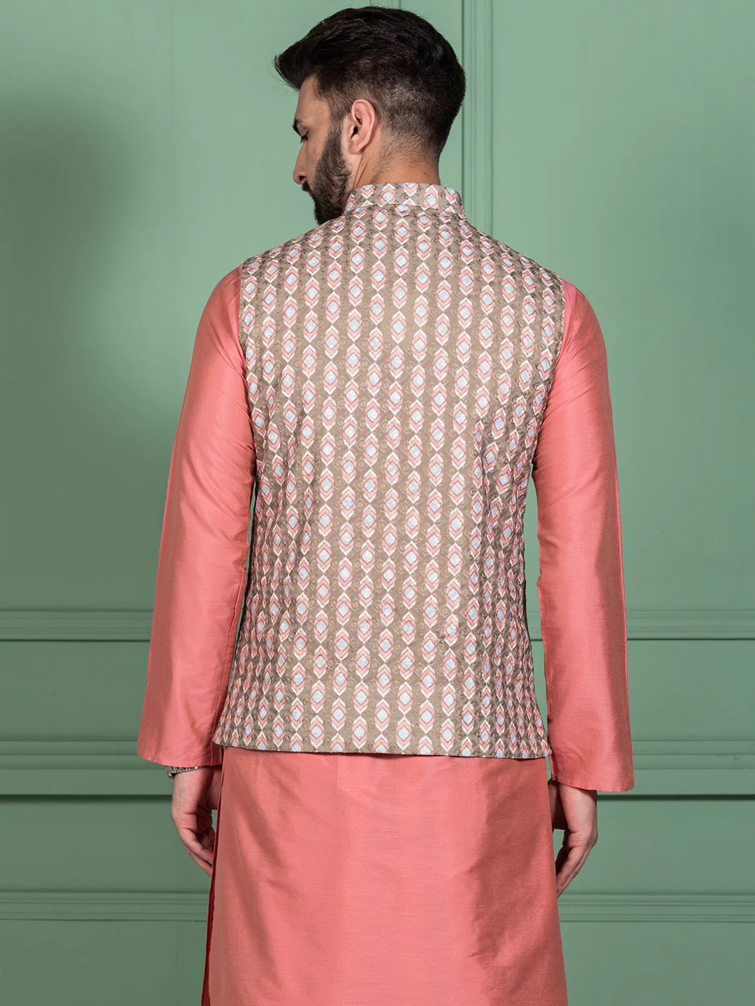 Kisah Men Olive Nehru Jacket (Set of 1) - Image 5