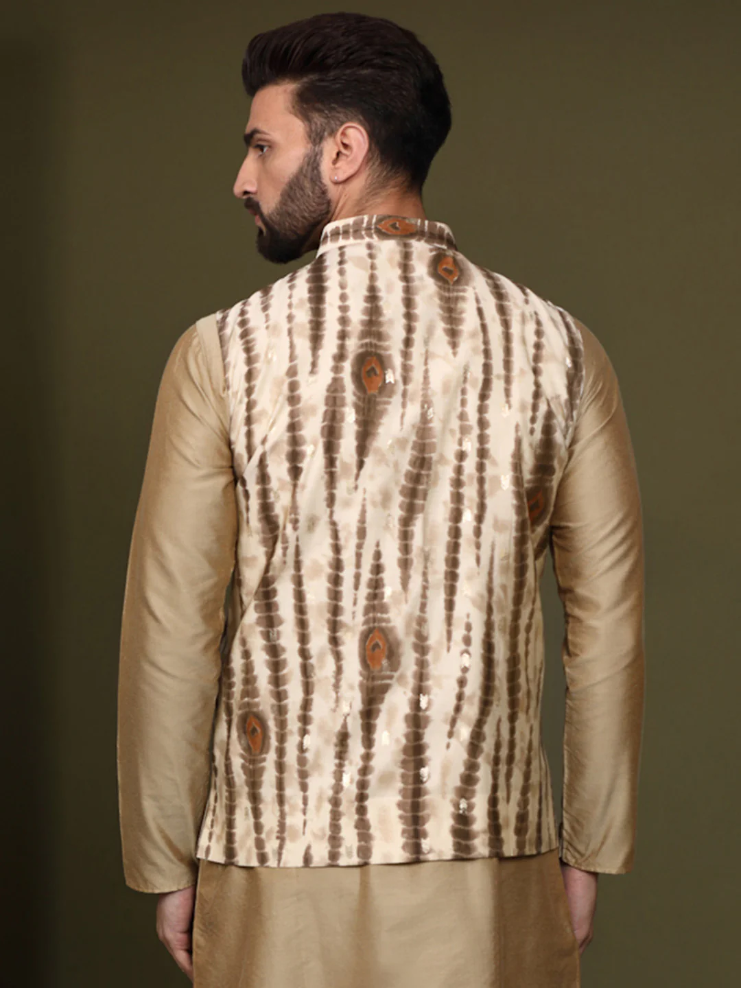 Kisah Men Cream  Nehru Jacket (Set of 1) - Image 4