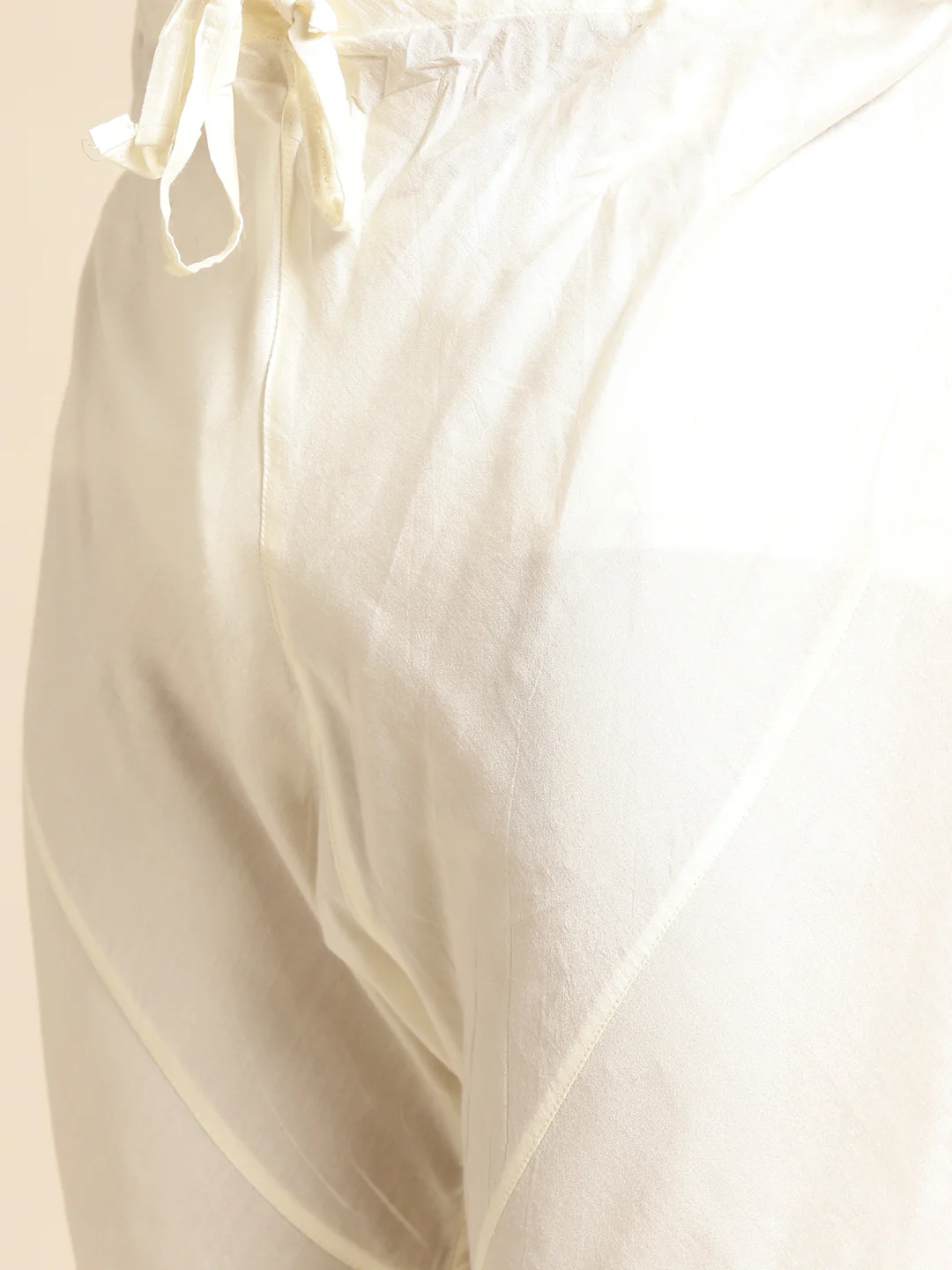Men Cream Textured Solid Indowestern Churidar with Dupatta Set - Image 4