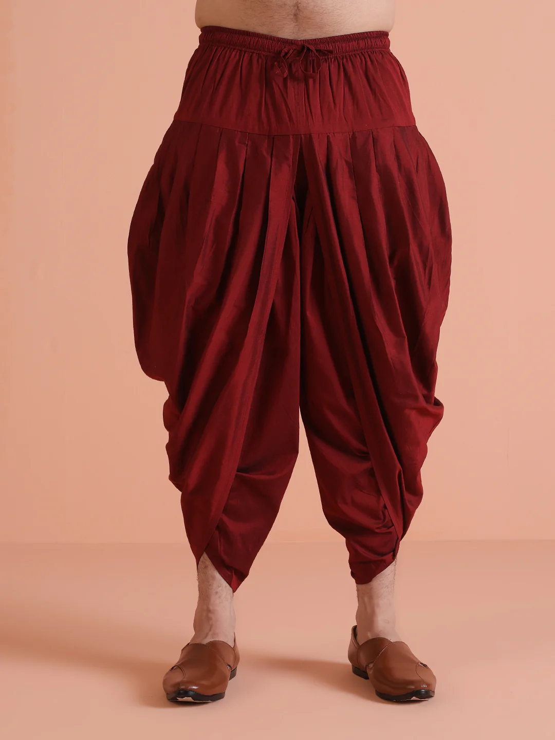 Men Cream Textured Solid Indowestern Dhoti Set - Image 6
