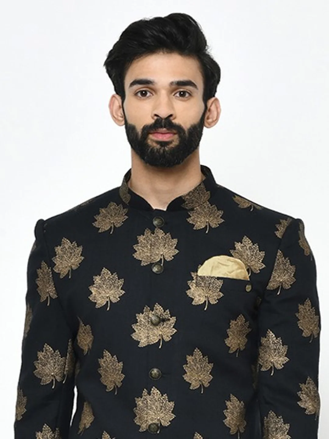 Kisah Men's Black Indowestern Set With Dhoti - Image 5