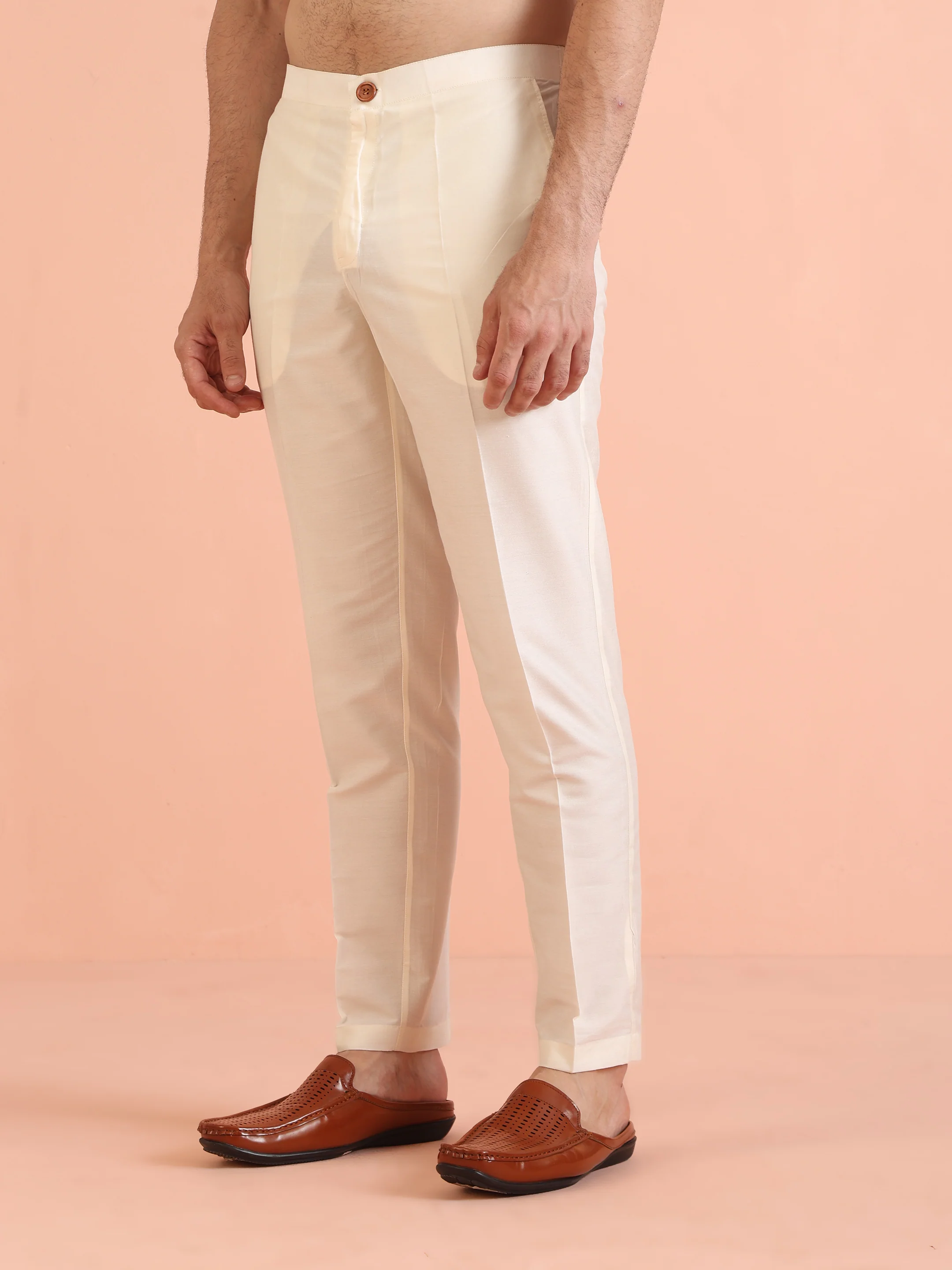 Men Blue Textured Indowestern Trouser Set - Image 5