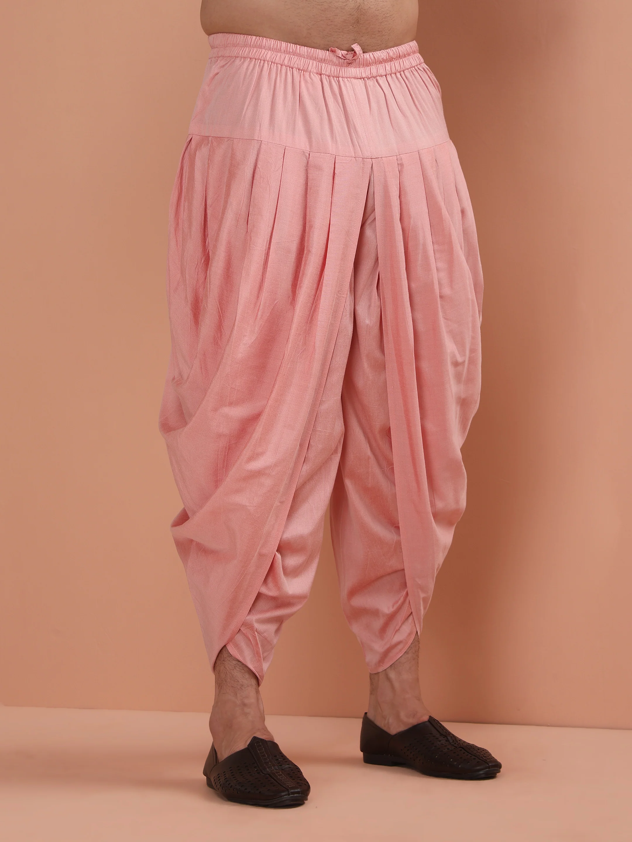 Beige Silk Blend Floral Achkan Sherwani with Pink Dhoti - Image 5