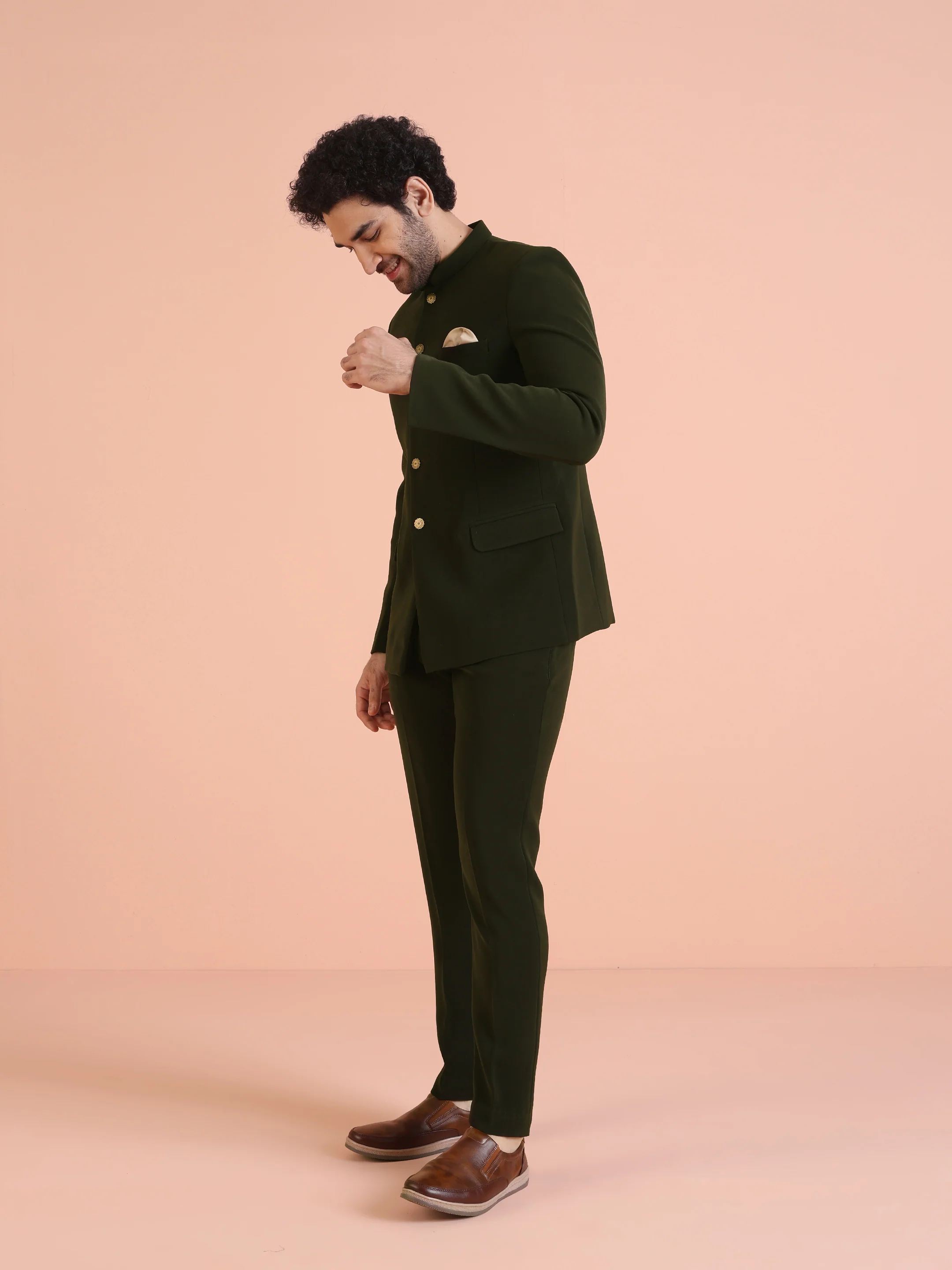 Olive Green Bandhgala Set - Image 3