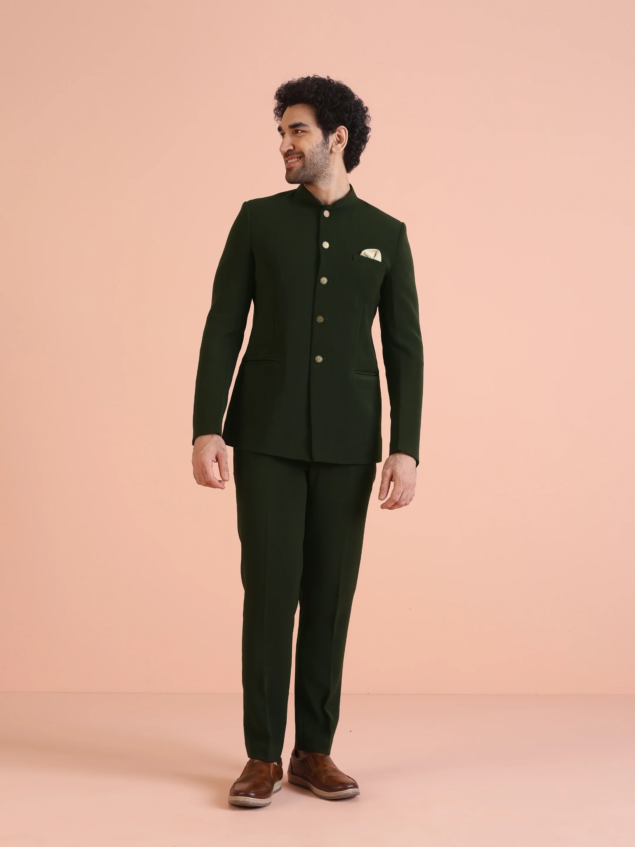 Olive Green Bandhgala Set - Image 8