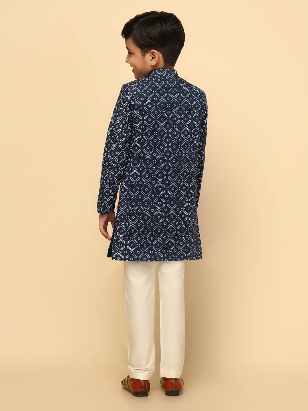 Kisah Boy's Blue Indo Western Pyjama Set - Image 3