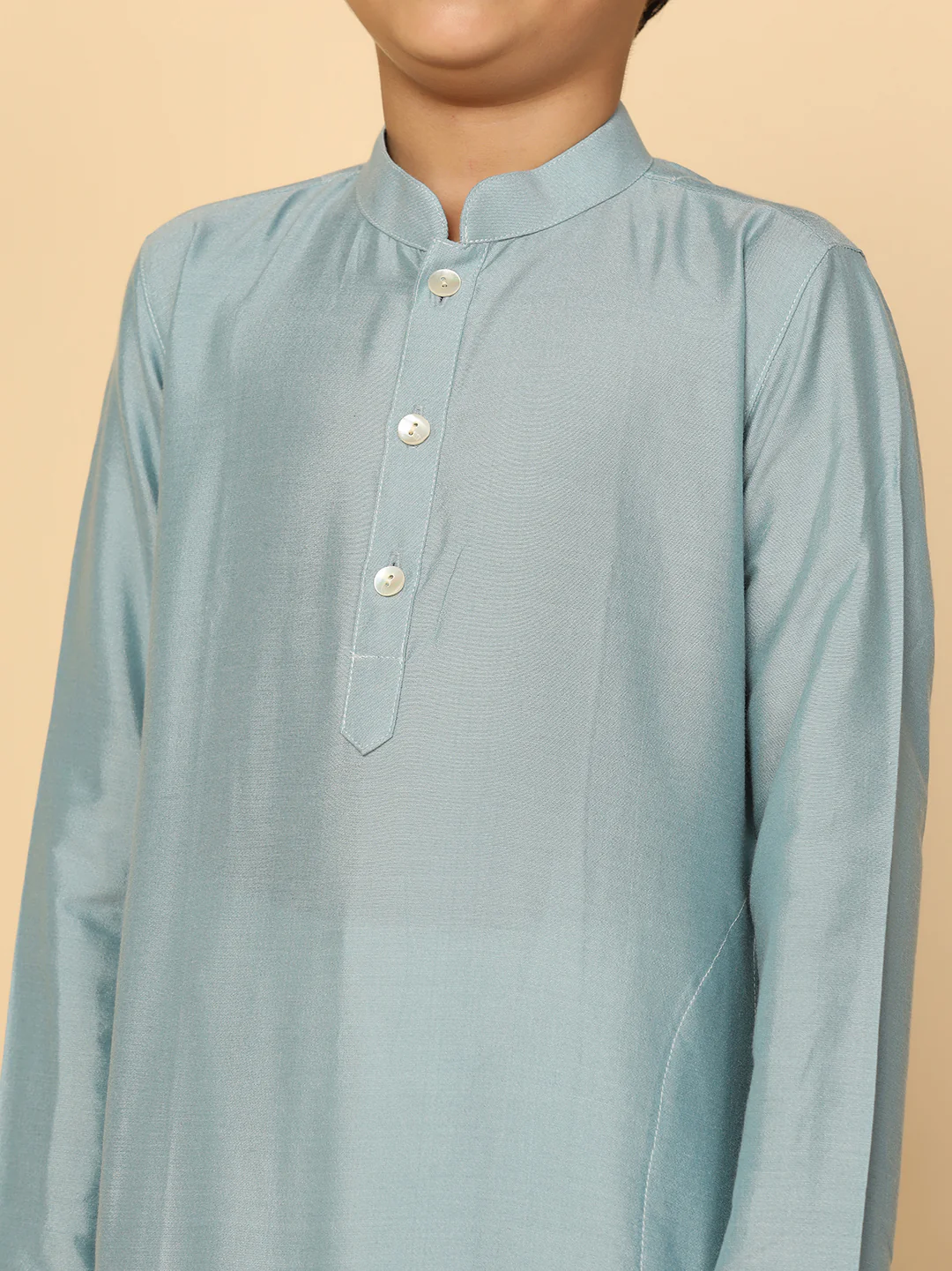 Boy's Blue Kurta Dhoti Set - Image 5