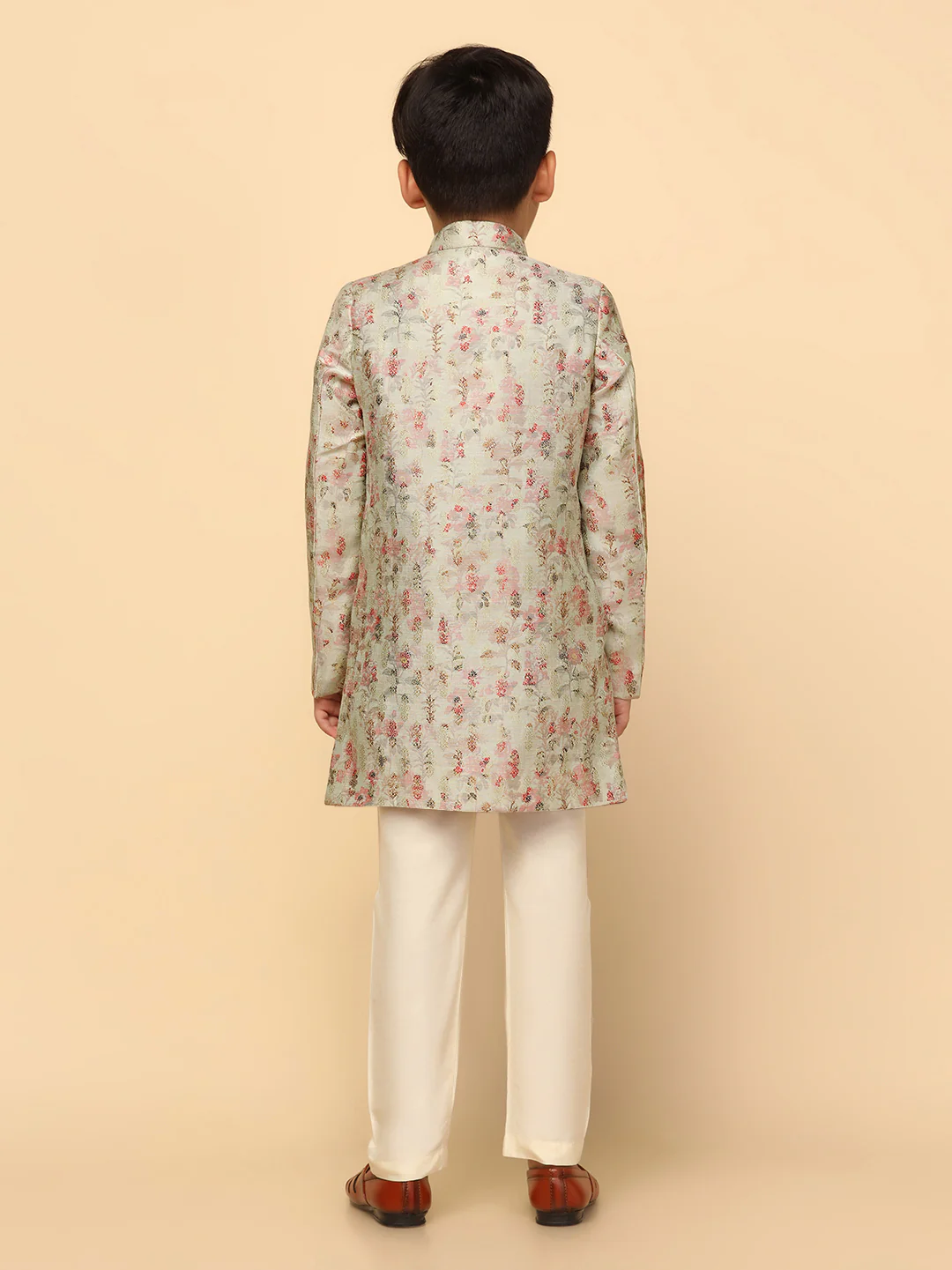 Kisah Boy's Green Indo Western Pyjama Set - Image 4