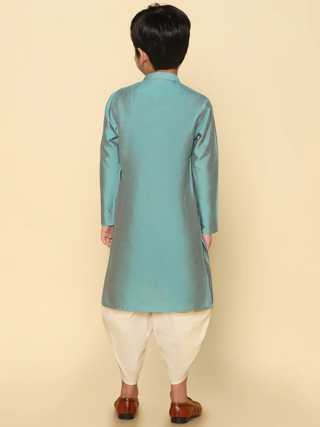 Boy's Green Kurta Dhoti Set - Image 4