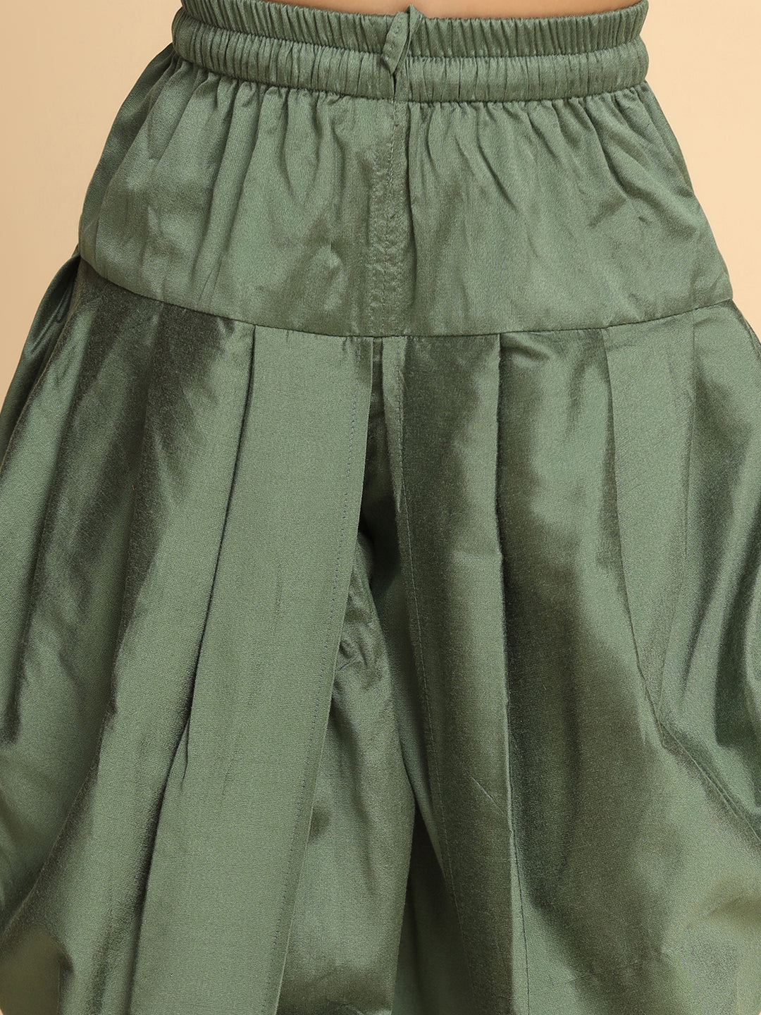 Boy's Green kurta Dhoti Set - Image 6