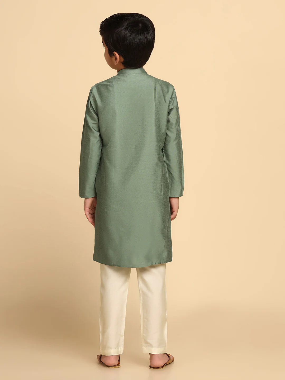 Boy's Green Kurta - Image 4