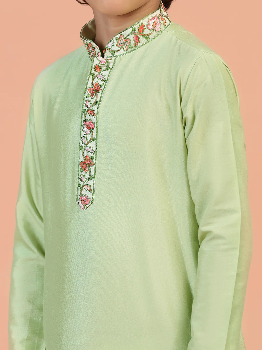 Kisah Boys Green Kurta Pyjama Set - Image 8