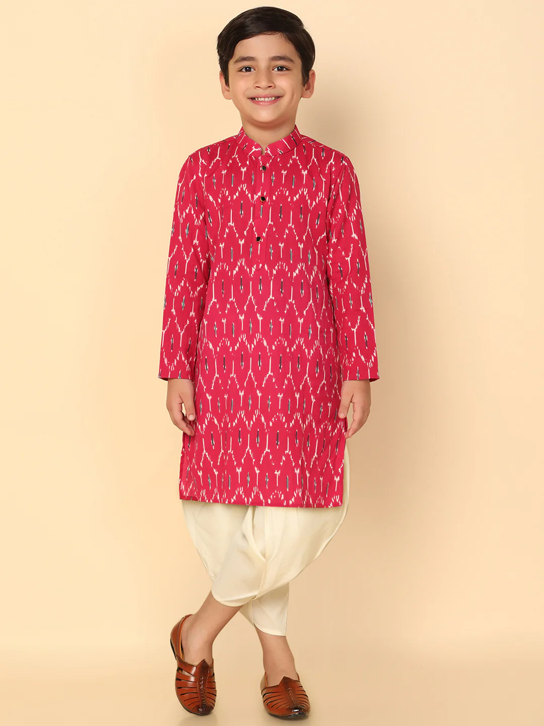 Kisah Boy's Hot Pink Kurta Dhoti Set