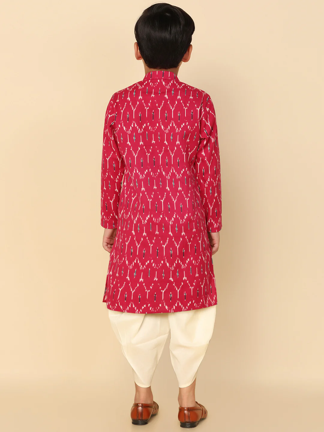 Kisah Boy's Hot Pink Kurta Dhoti Set - Image 4