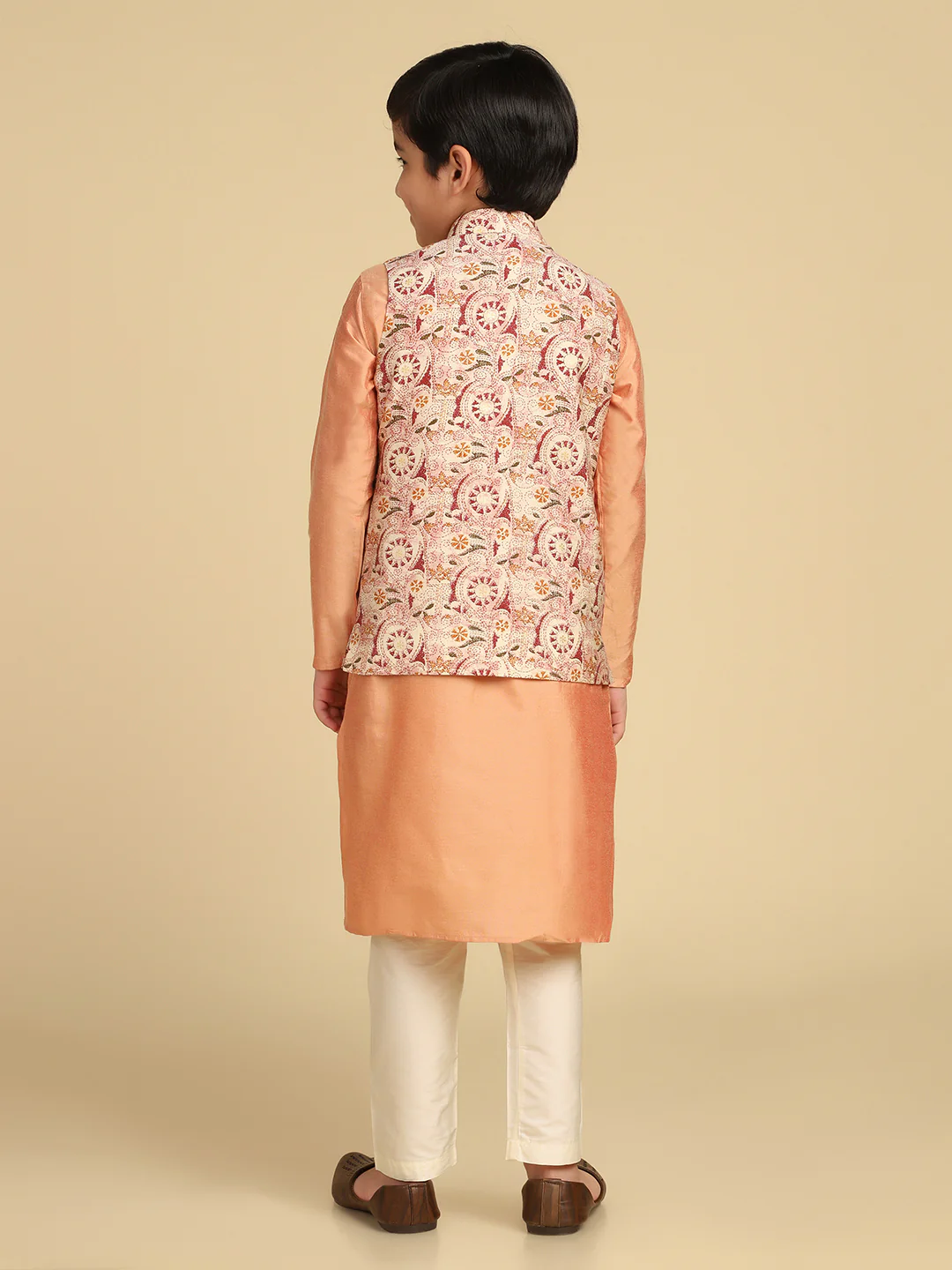 Boy's Multi Kantha Print Nehru Jacket - Image 5