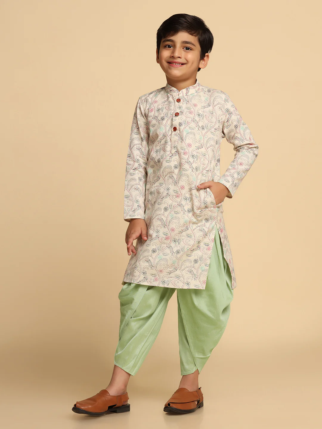 Boy's Multi kurta Dhoti Set - Image 3