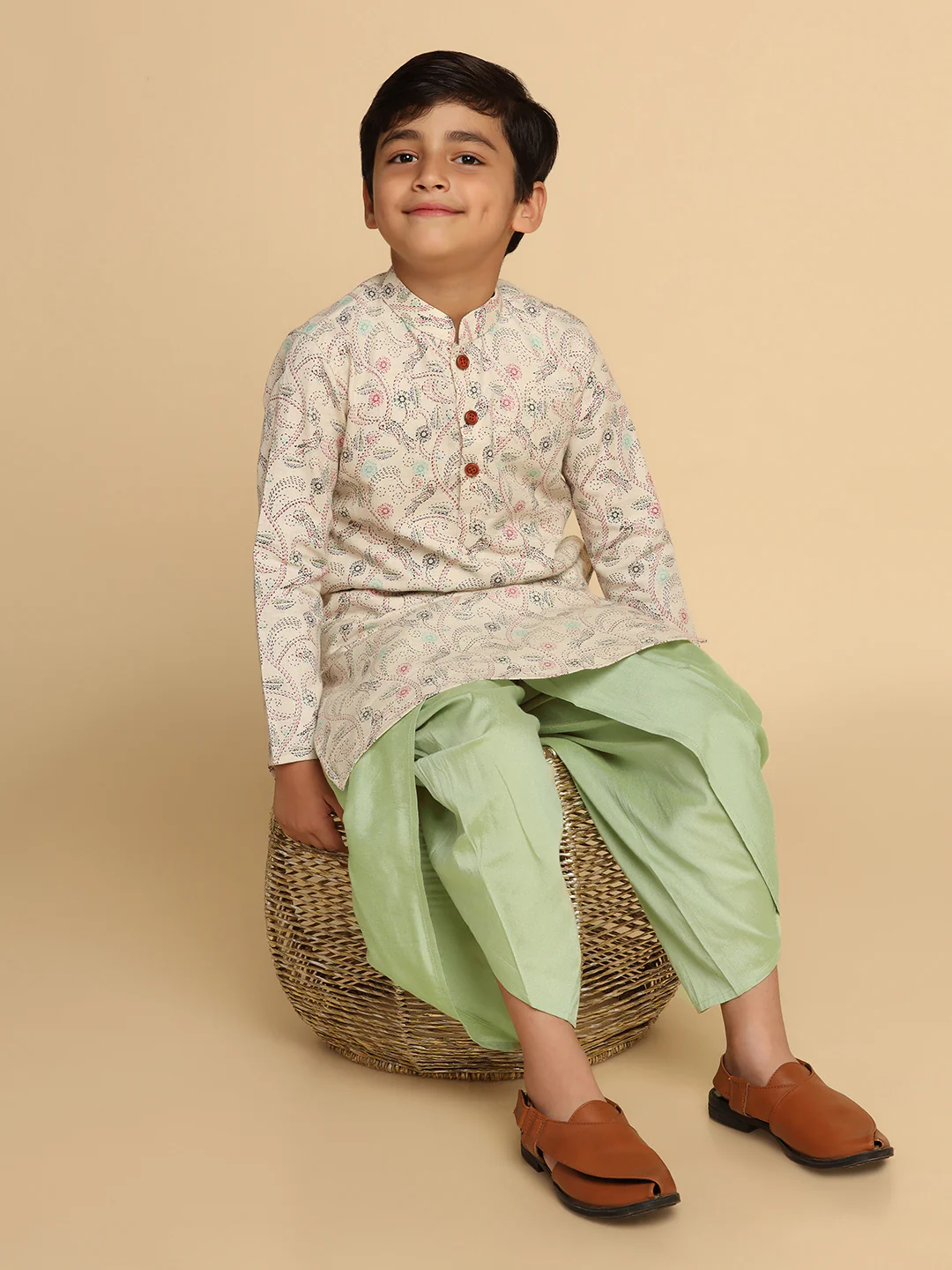 Boy's Multi kurta Dhoti Set - Image 7