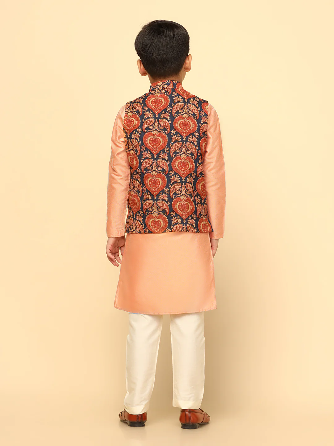 Boy's Multi Kurta Jacket Pyjama Set - Image 4