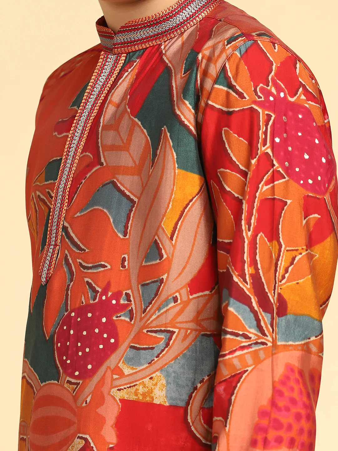 Boy's Multi Printed Abstract Kurta - Image 5