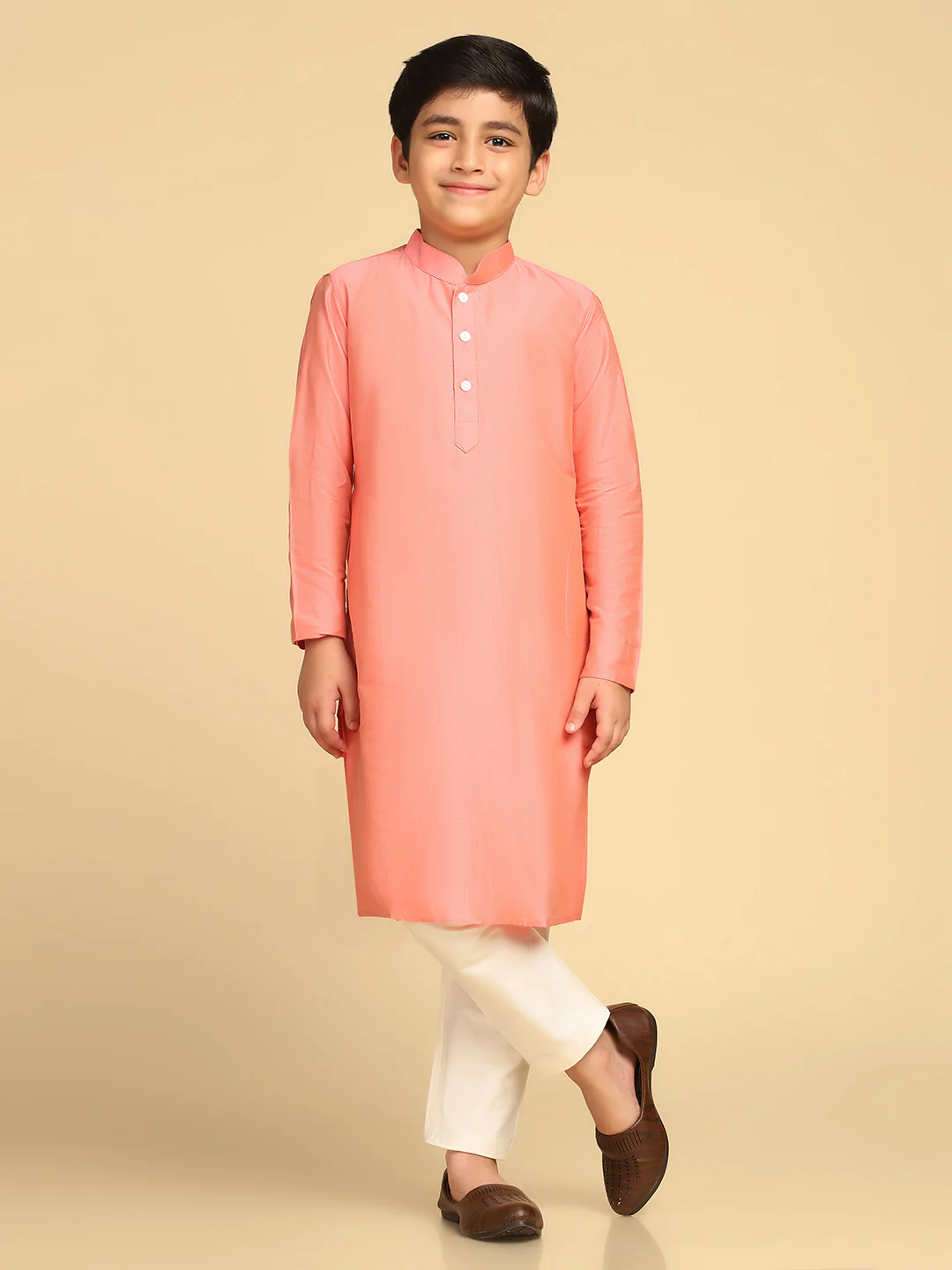 Boy's Multi Printed Ethnic Motifs Kurta Nehru Jacket Pyjama Set - Image 7