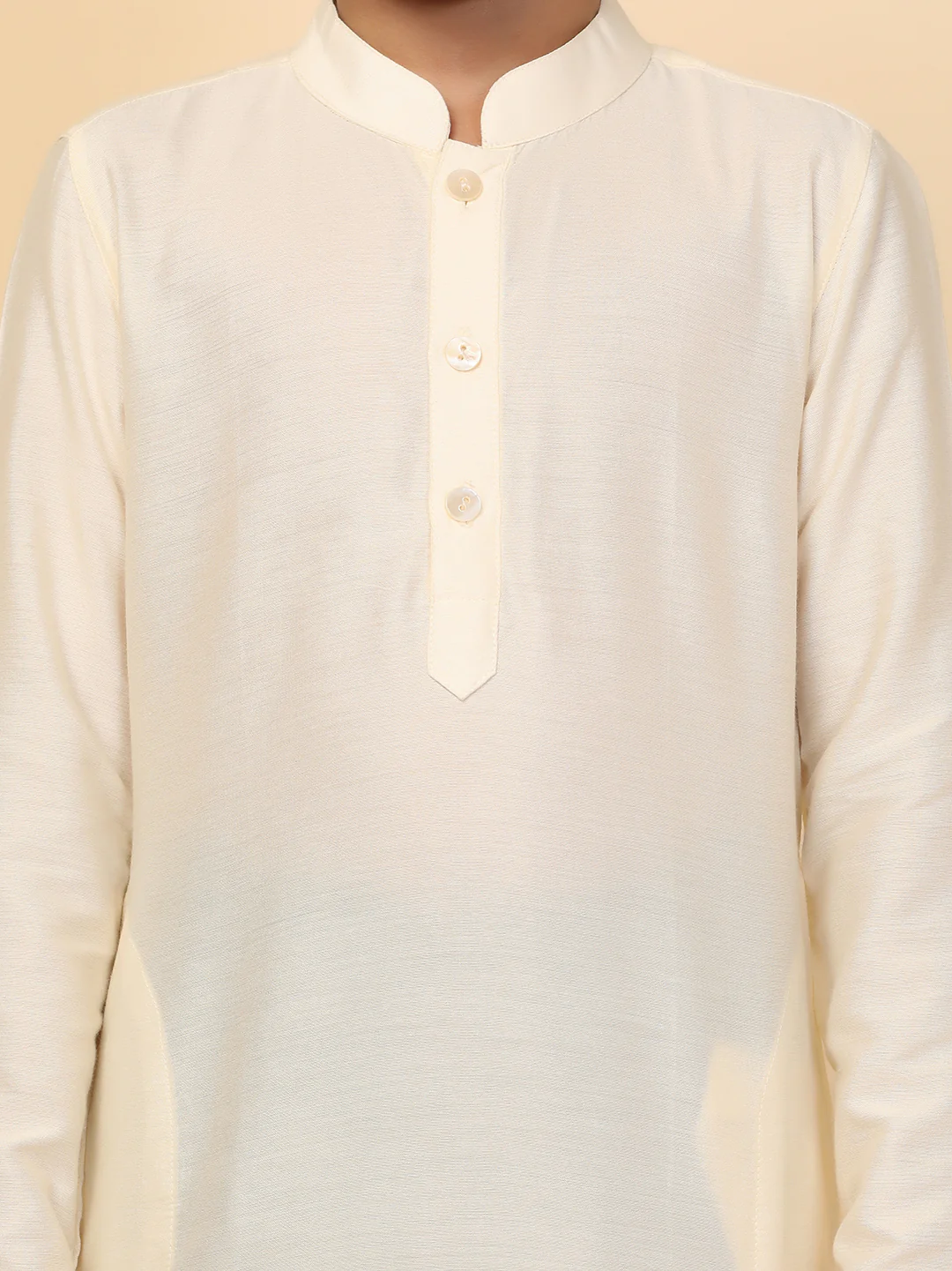 Boy's Off White Kurta Dhoti Set - Image 6