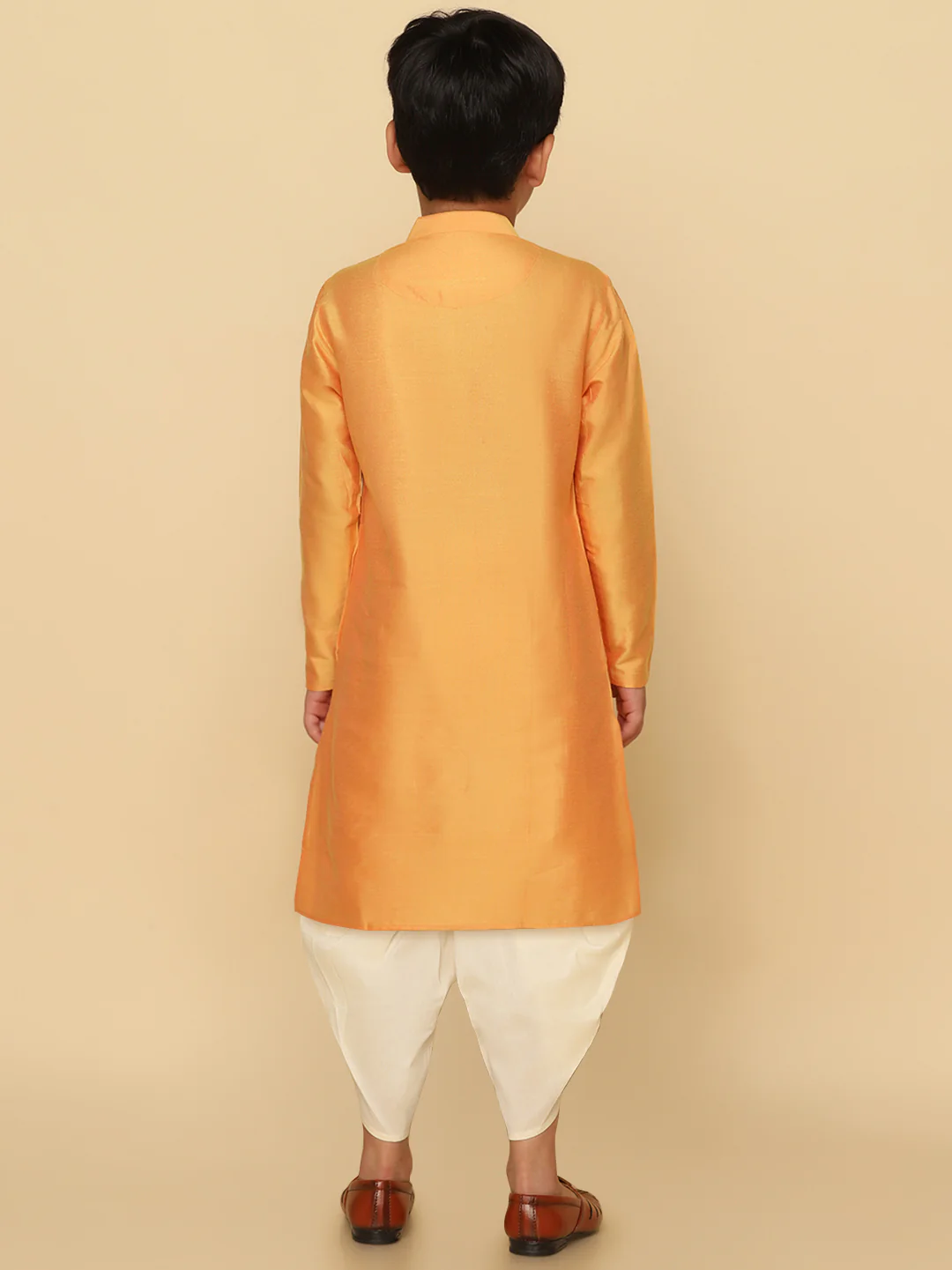 Kisah Boy's Orange Kurta Dhoti Set - Image 4