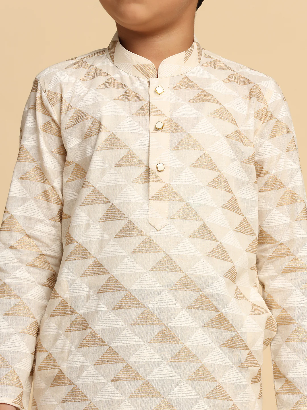 Boy's White kurta Dhoti Set - Image 5