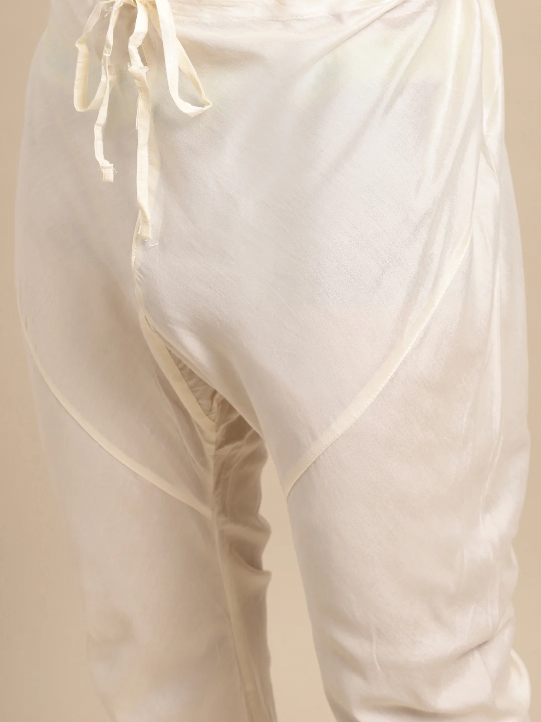 Men Beige Kurta Churidar Dupatta Set - Image 7