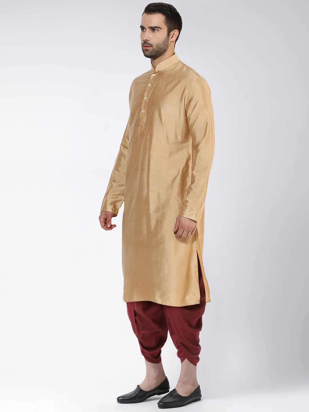 Kisah Men Beige Kurta Dhoti Set - Image 3