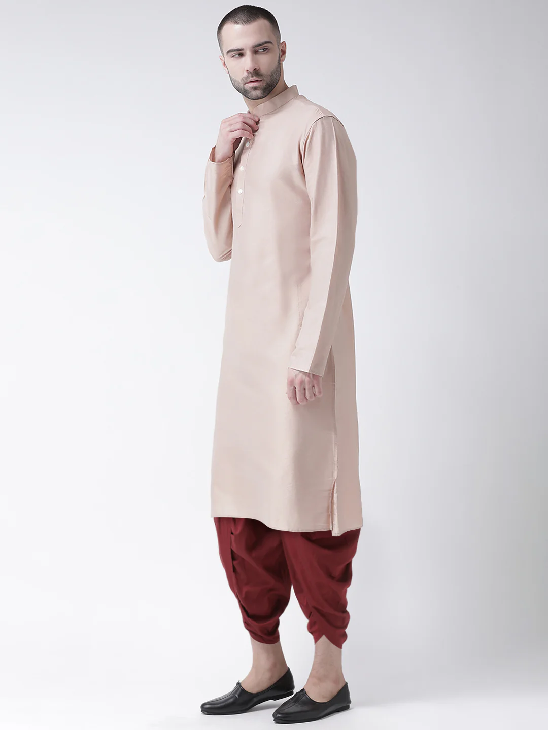 Kisah Men Beige Kurta Dhoti Set - Image 2