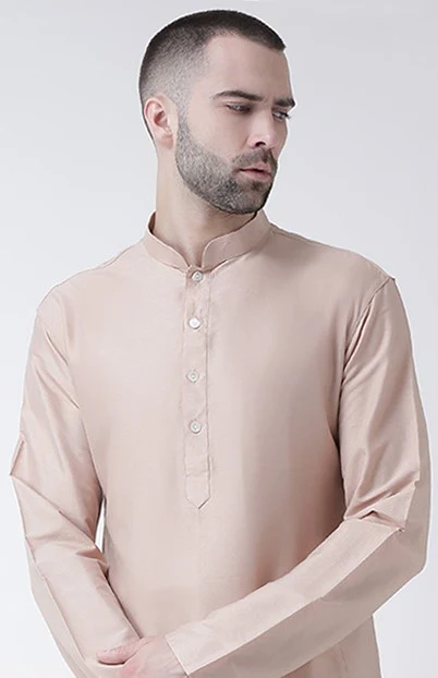 Kisah Men Beige Kurta Dhoti Set - Image 4