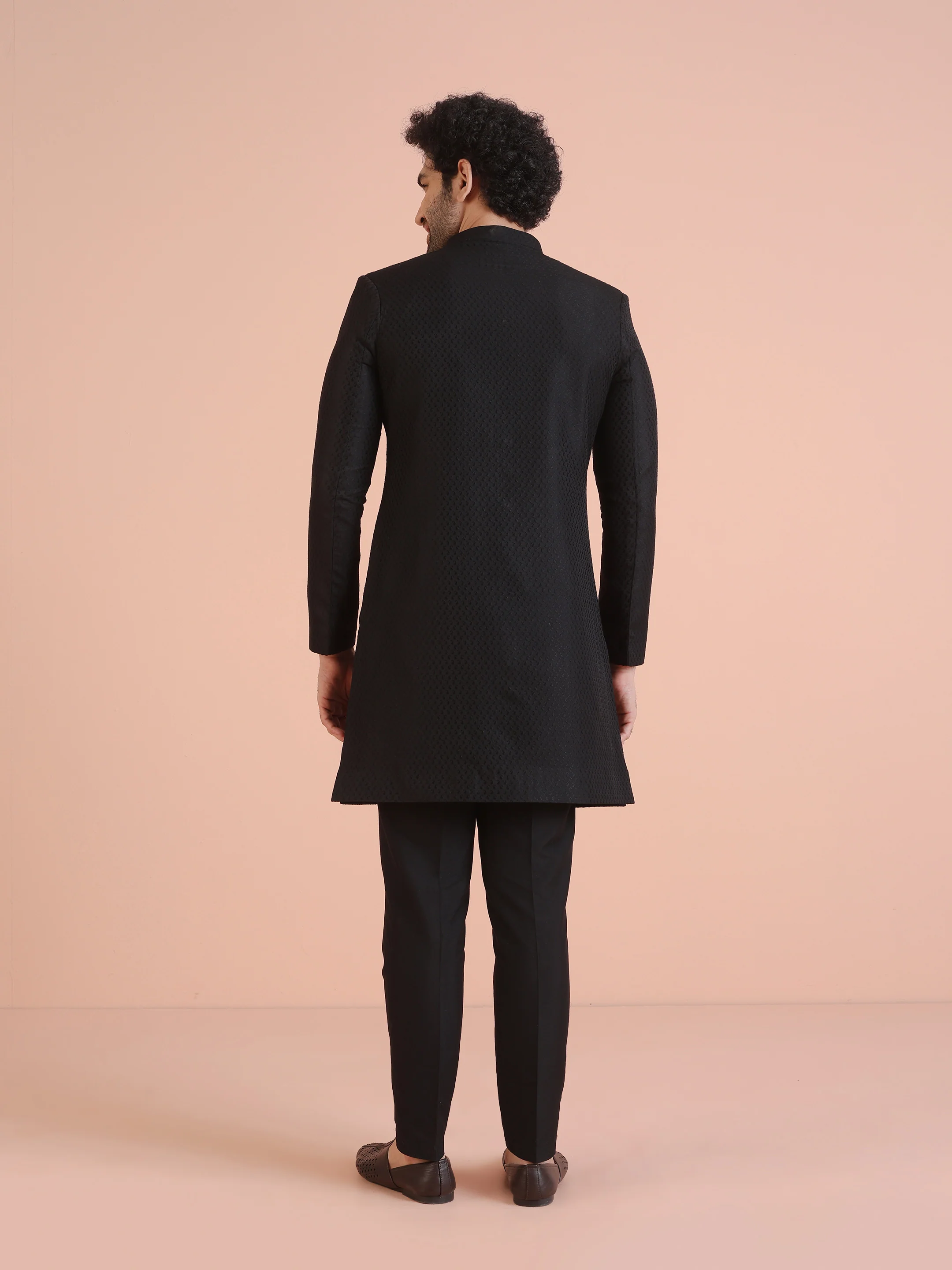 Men Black Indowestern Trouser Set - Image 4