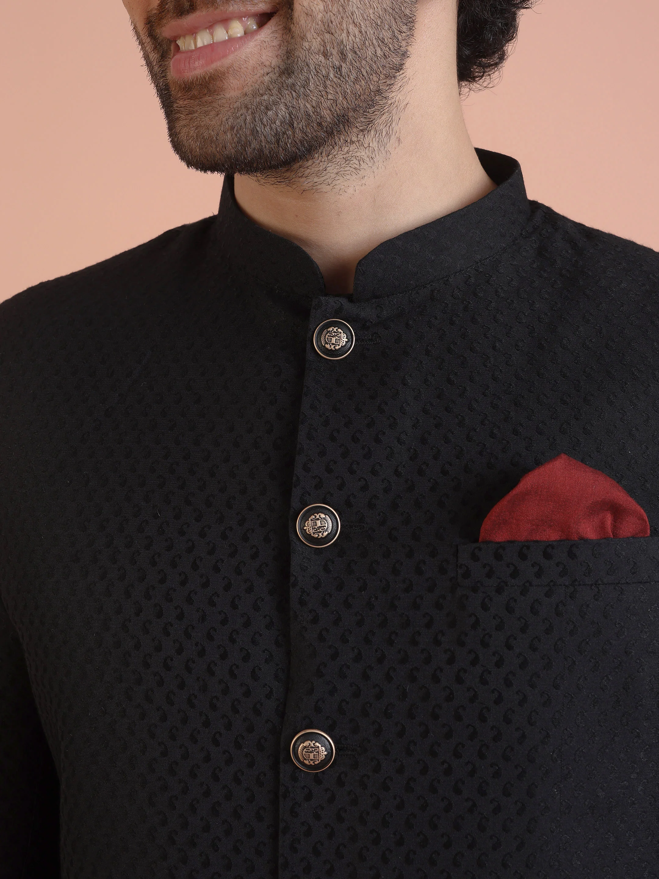 Men Black Indowestern Trouser Set - Image 5