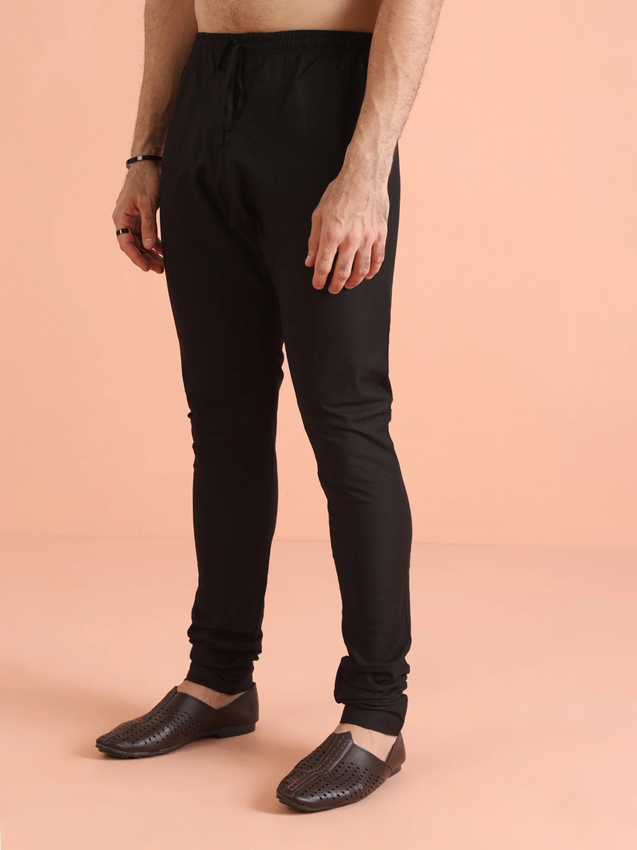 Black Floral Printed Kurta Churidar Set - Image 7