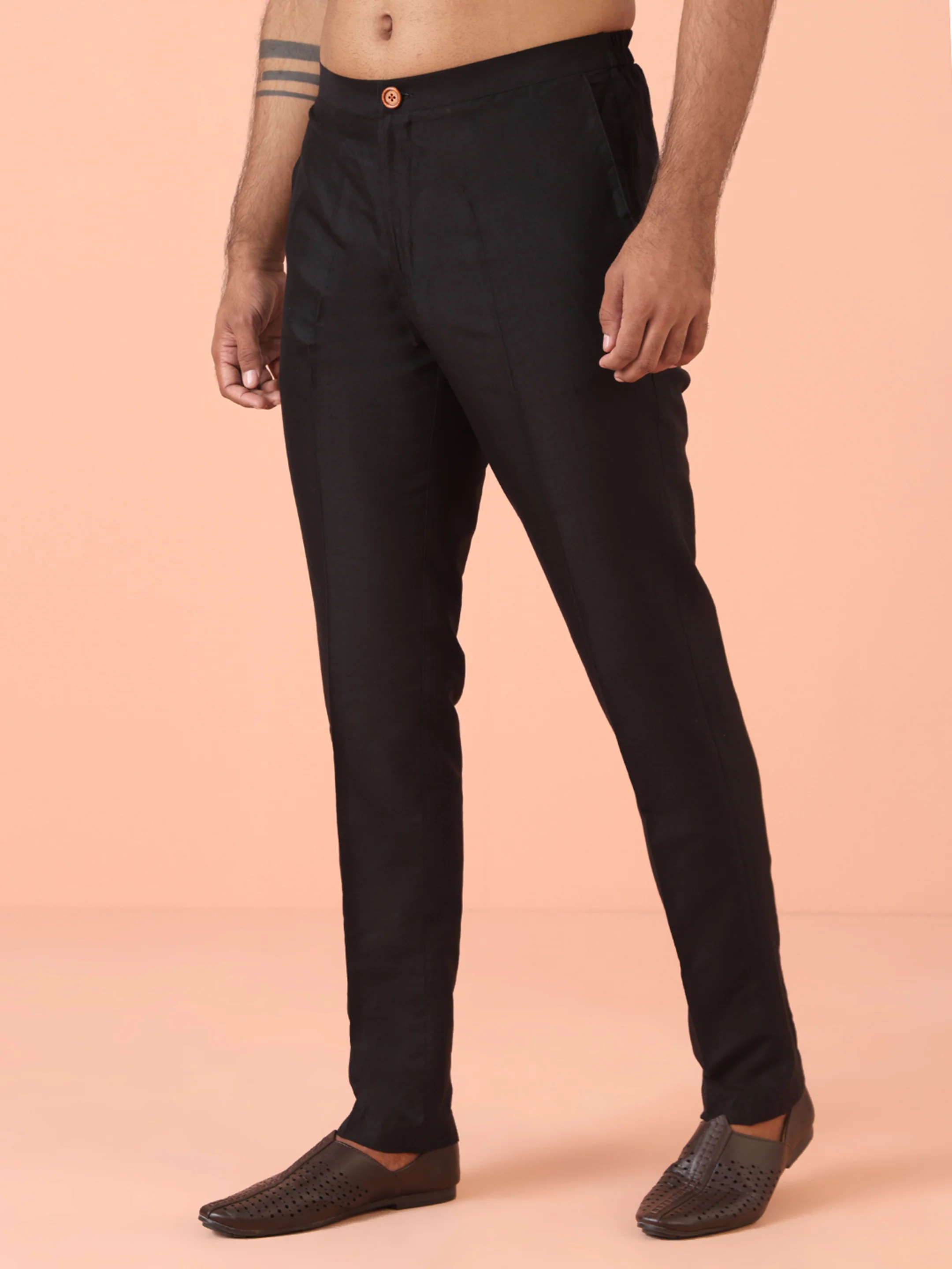 Black Embroidered Silk Blend Kurta Bandhgala Set - Image 8