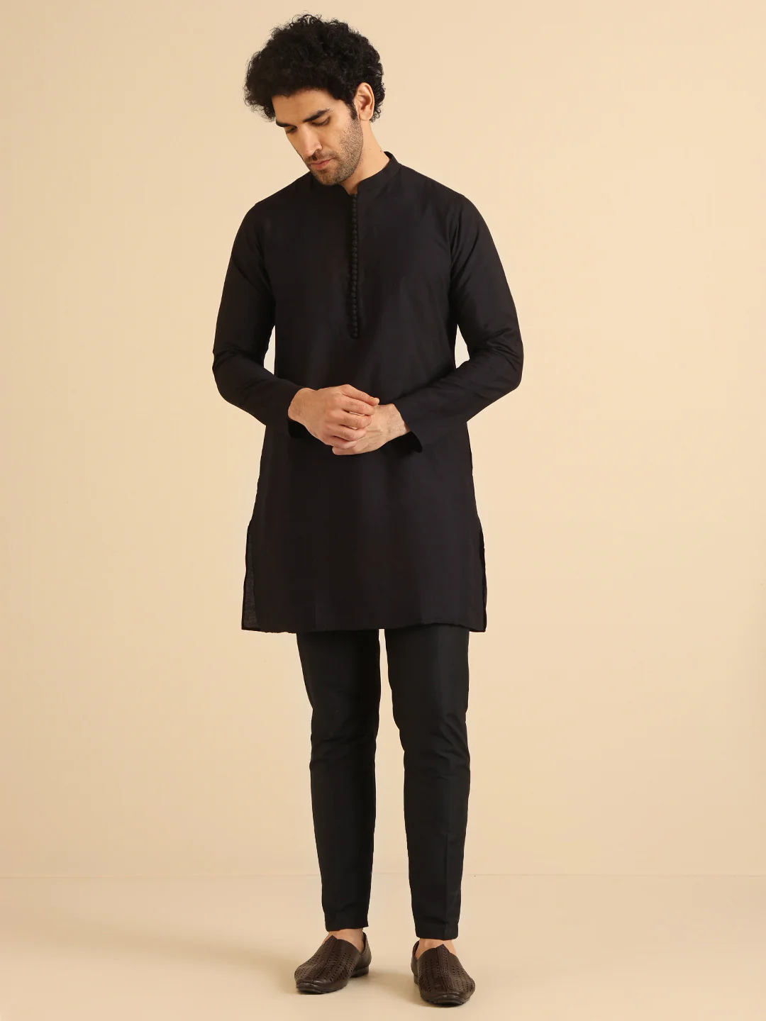 Black Embroidered Jacket Set - Image 5