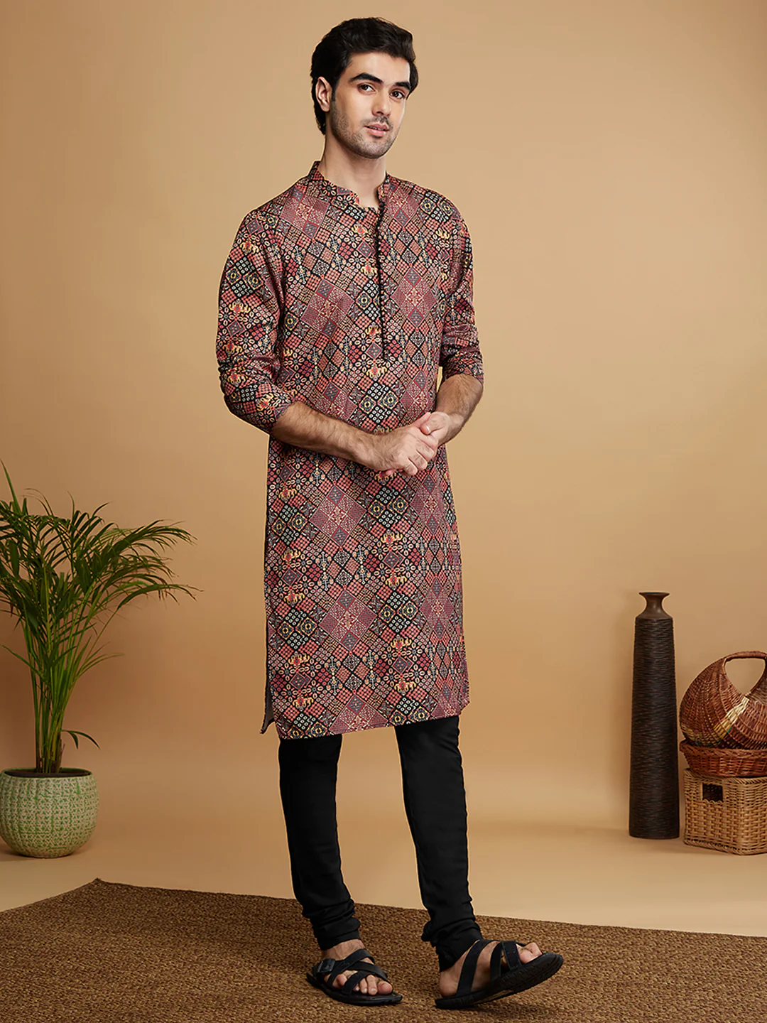 Multicolor Cotton Geometric Printed Kurta - Image 2