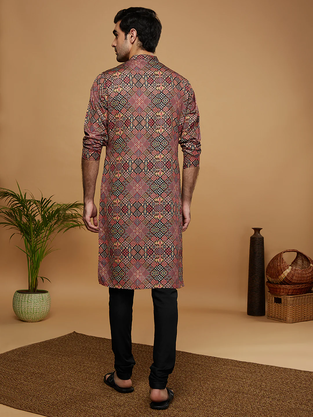 Multicolor Cotton Geometric Printed Kurta - Image 4
