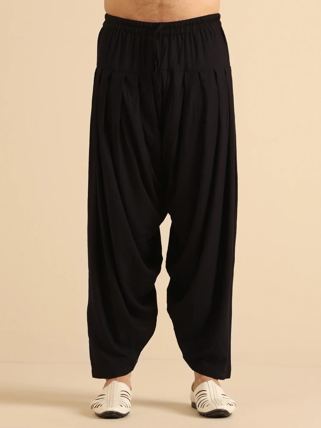 Black Cotton Embroidered Kurta Patiyala - Image 7